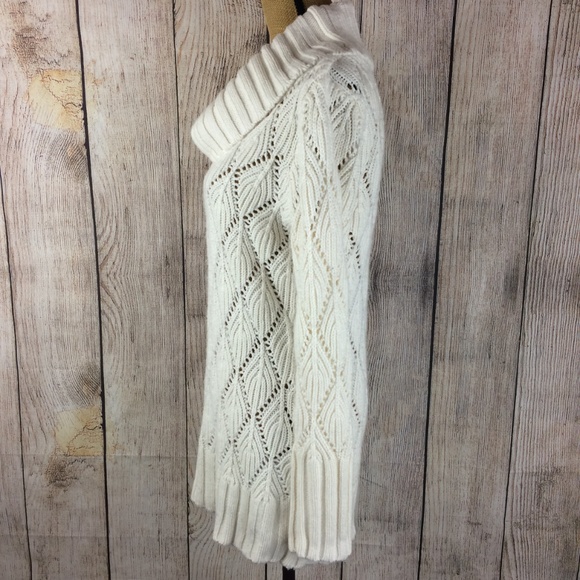 *SOLD* A.N.A. Off White Cowl Neck Knit Sweater Sz L - Picture 3 of 7